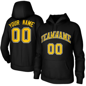 Custom Classic Style Black Hoodie Fashion Athletic Pullover Sweatshirt