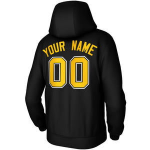 Custom Classic Style Black Hoodie Fashion Athletic Pullover Sweatshirt