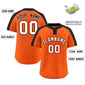 Custom Orange White-Orange Classic Style Authentic Two-Button Baseball Jersey