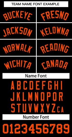 Custom Black Orange Classic Style Authentic Two-Button Baseball Jersey