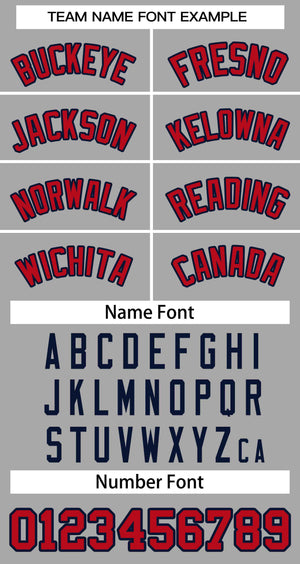 Custom Gray Red-Navy Classic Style Authentic Two-Button Baseball Jersey