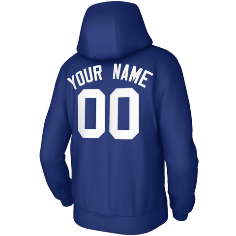 Custom Stitched Royal White Classic Style Sweatshirt Pullover Hoodie