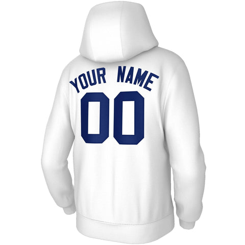 Custom Stitched White Royal Classic Style Sweatshirt Pullover Hoodie