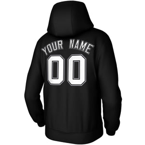 Custom Stitched Black White-Gray Classic Style Sweatshirt Pullover Hoodie