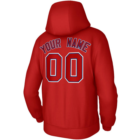 Custom Stitched Red Red-Royal Classic Style Sweatshirt Pullover Hoodie