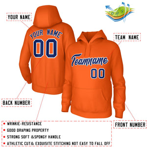 Custom Stitched Orange Royal-White Classic Style Sweatshirt Pullover Hoodie