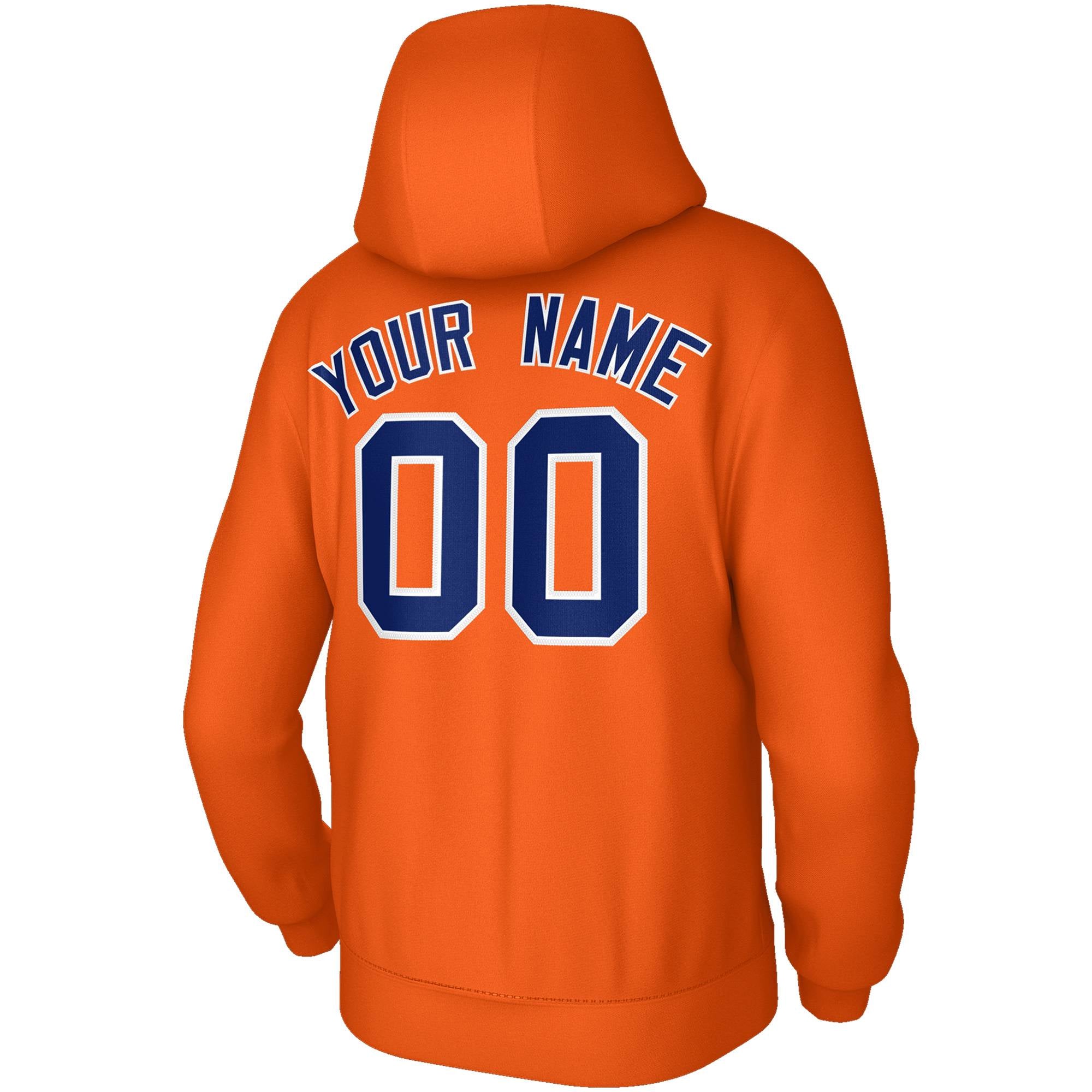 Custom Stitched Orange Royal-White Classic Style Sweatshirt Pullover Hoodie