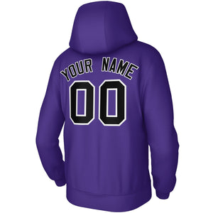 Custom Stitched Purple Black-White Classic Style Sweatshirt Pullover Hoodie