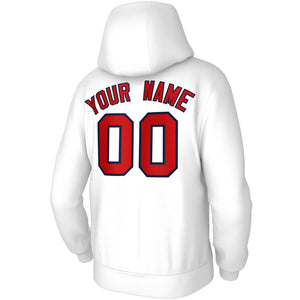 Custom Stitched White Red-Navy Classic Style Sweatshirt Pullover Hoodie