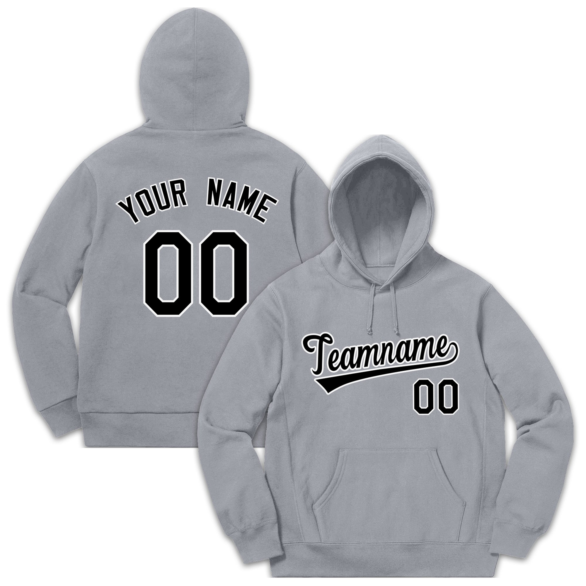 Custom Gray Black-White Sport Classic Style Sweatshirt Fashion Hoodie Uniform