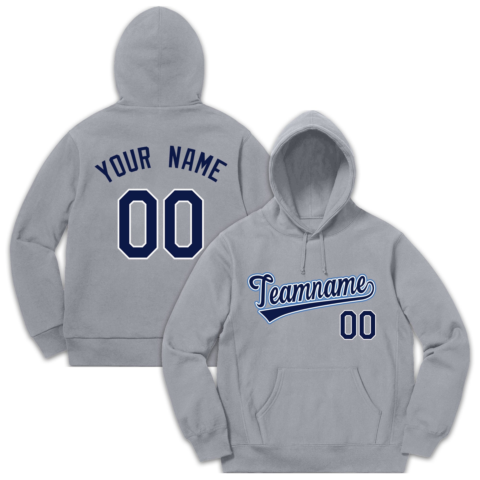 Custom Gray Navy-White Sport Classic Style Sweatshirt Fashion Hoodie Uniform