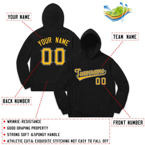 Custom Black Yellow White Classic Style Sweatshirt Fashion Hoodie Uniform