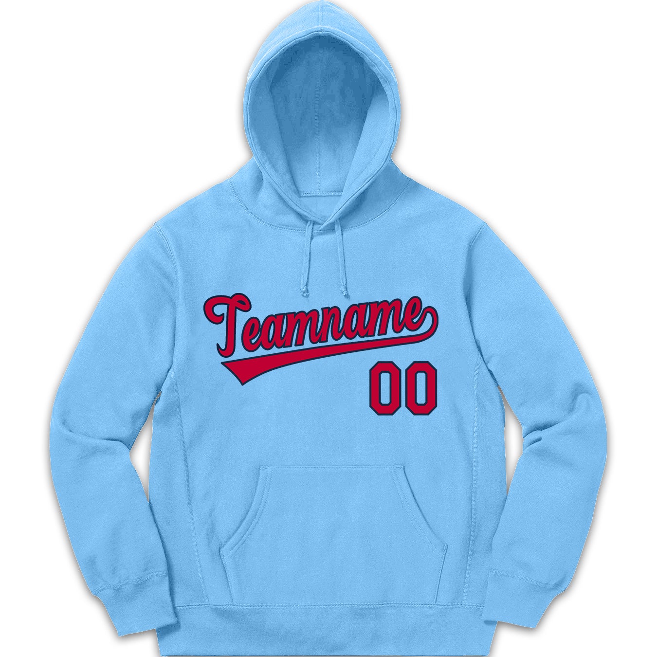 Custom Light Blue Red-Navy Classic Style Sweatshirt Fashion Hoodie Uniform