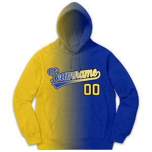 Custom Yellow Royal Gradient Fashion Casual Pullover Hoodie