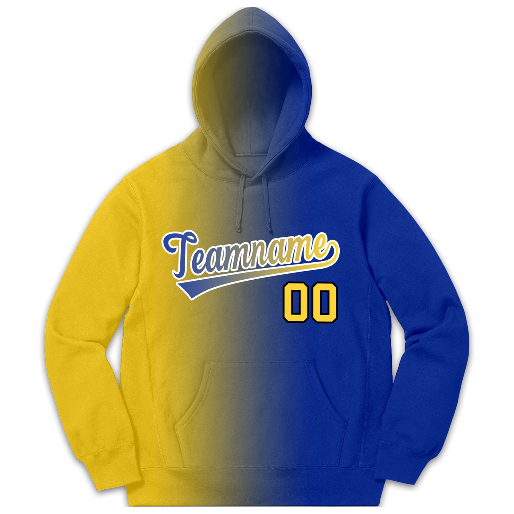 Custom Yellow Royal Gradient FashionCasual Pullover Hoodie