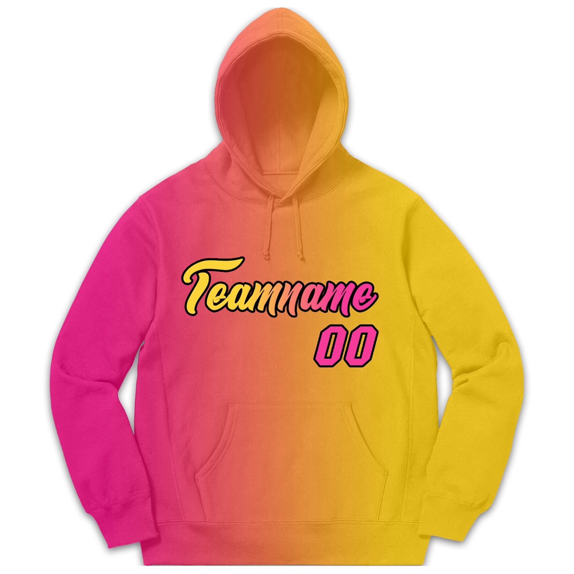 Sweat à capuche personnalisé rose jaune dégradé mode pull décontracté