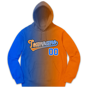 Custom Stitched Sportwear Royal Orange Gradient Fashion Casual Pullover Hoodie