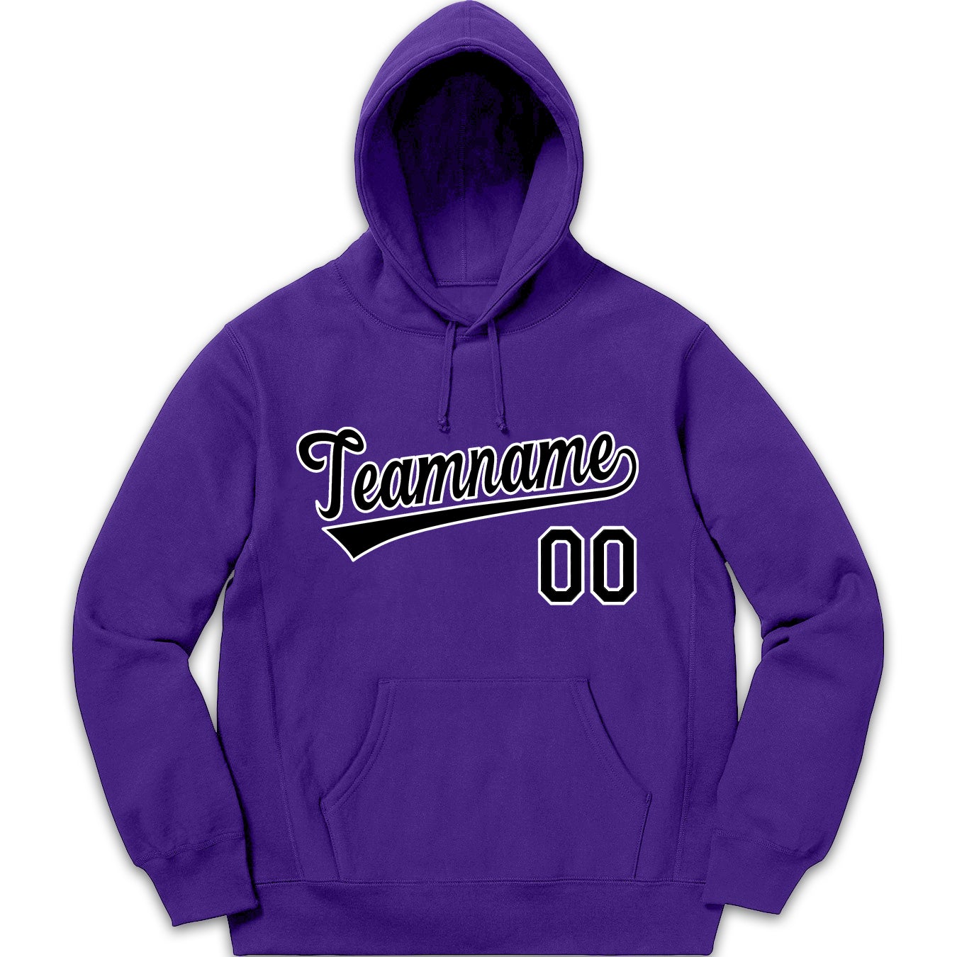 Custom Purple Black-White Classic Style Pullover Fashion Hoodie Uniform