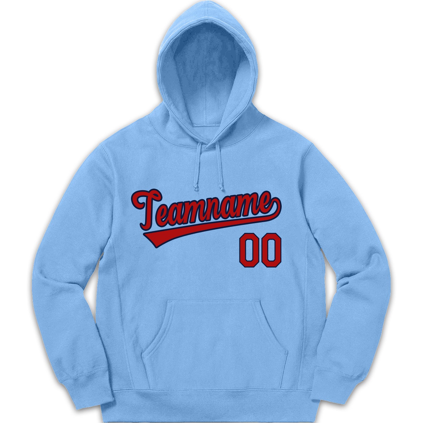 Custom Light Blue Red-Black Sport Classic Style Sweatshirt Fashion Hoodie Uniform