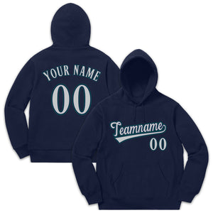 Custom Navy Aqua-Gray Classic Style Sweatshirt Fashion Hoodie Uniform