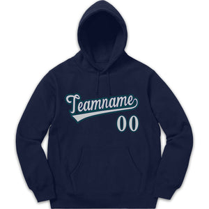 Custom Navy Aqua-Gray Classic Style Sweatshirt Fashion Hoodie Uniform