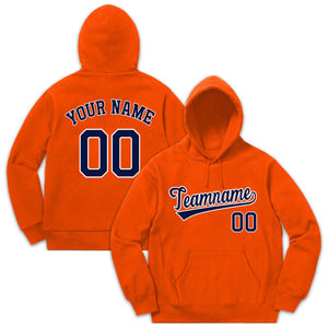 Custom Orange Navy-White Sports Classic Style Pullover Fashion Hoodie Uniform