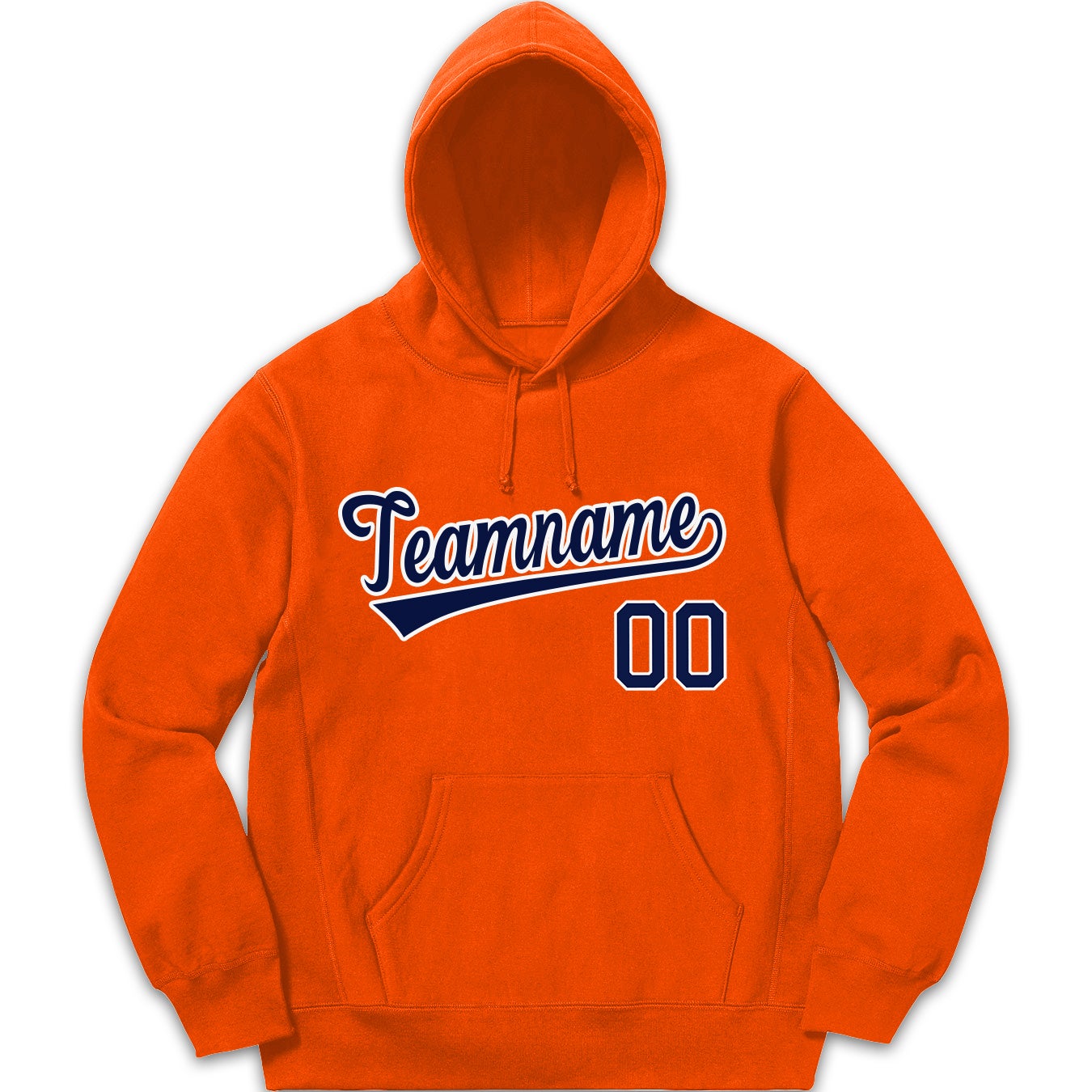 Custom Orange Navy-White Sports Classic Style Pullover Fashion Hoodie Uniform