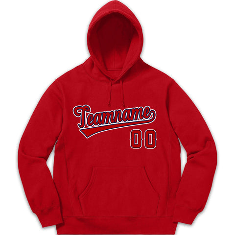 Custom Red White-Red Classic Style Pullover Fashion Hoodie Uniform