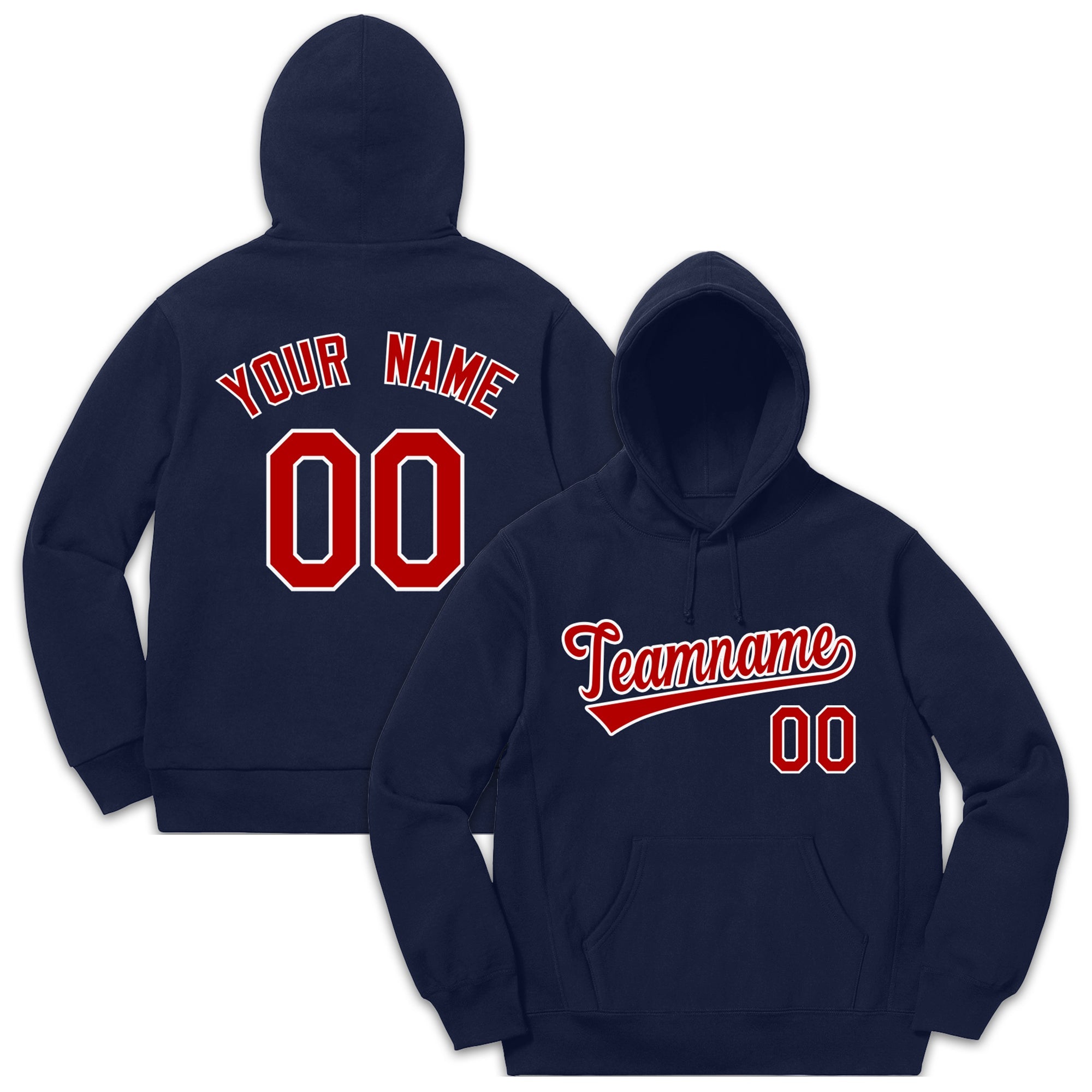 Custom Navy Red-White Classic Style Sweatshirt Fashion Hoodie Uniform