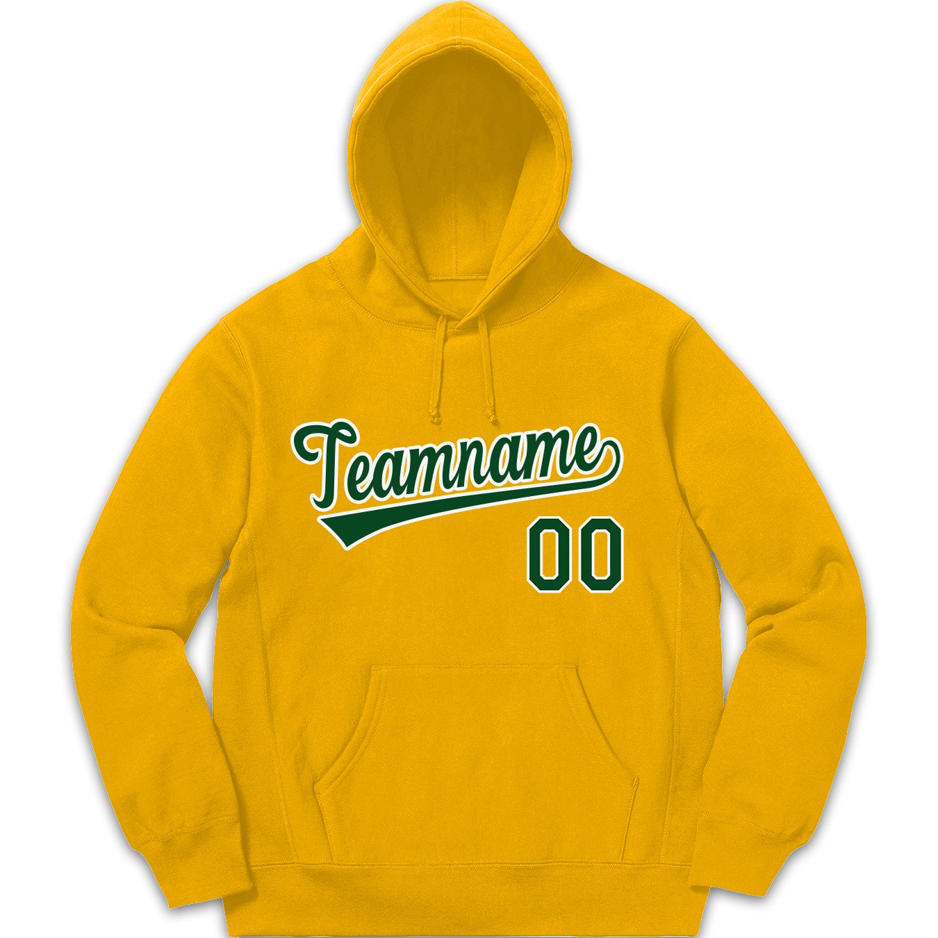 Custom Yellow Green White Classic Style Hoodie Pullover Fashion Uniform