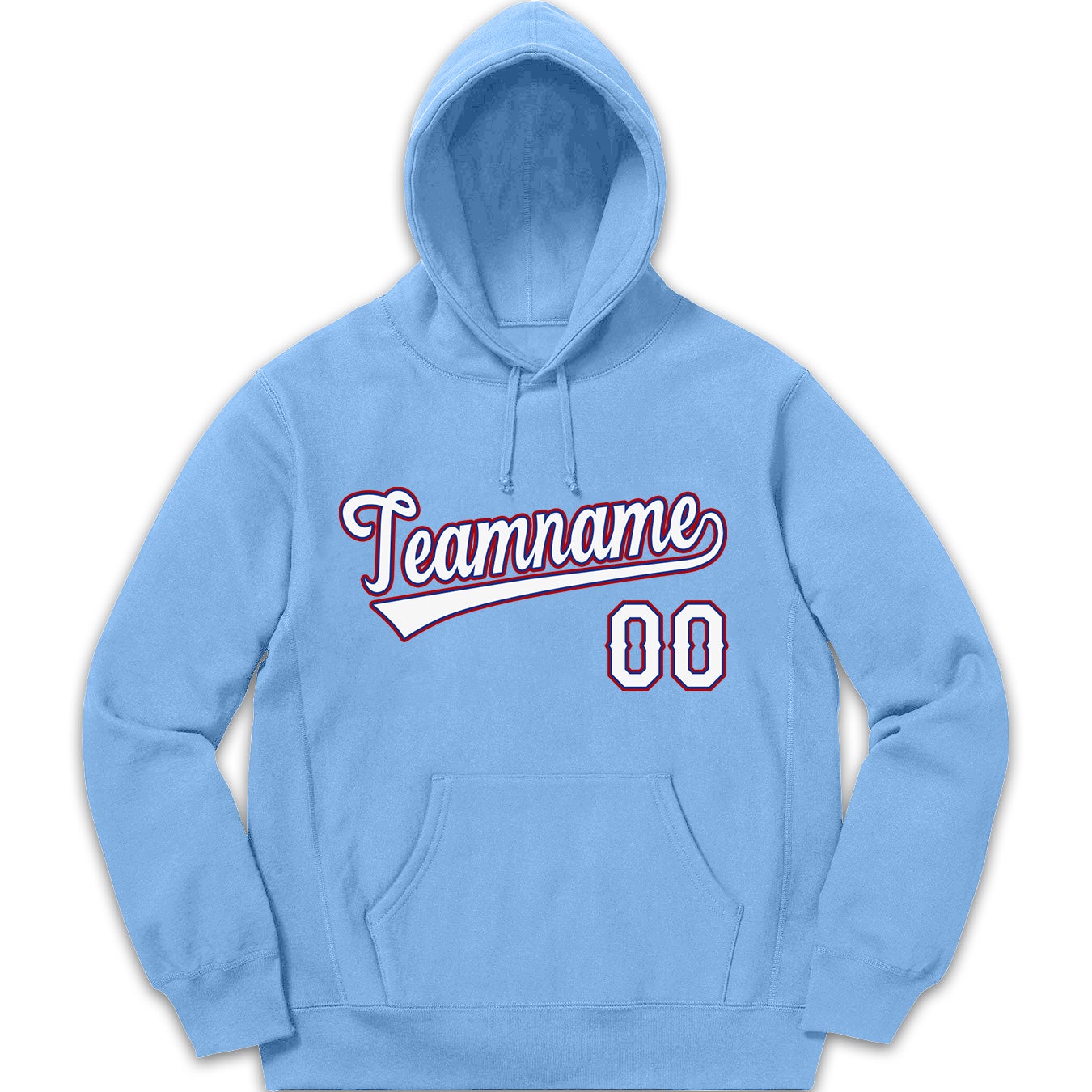 Custom Light Blue White Classic Style Sweatshirt Fashion Hoodie Uniform