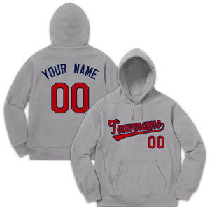 Custom Gray Red-Navy Sport Classic Style Sweatshirt Fashion Hoodie Uniform