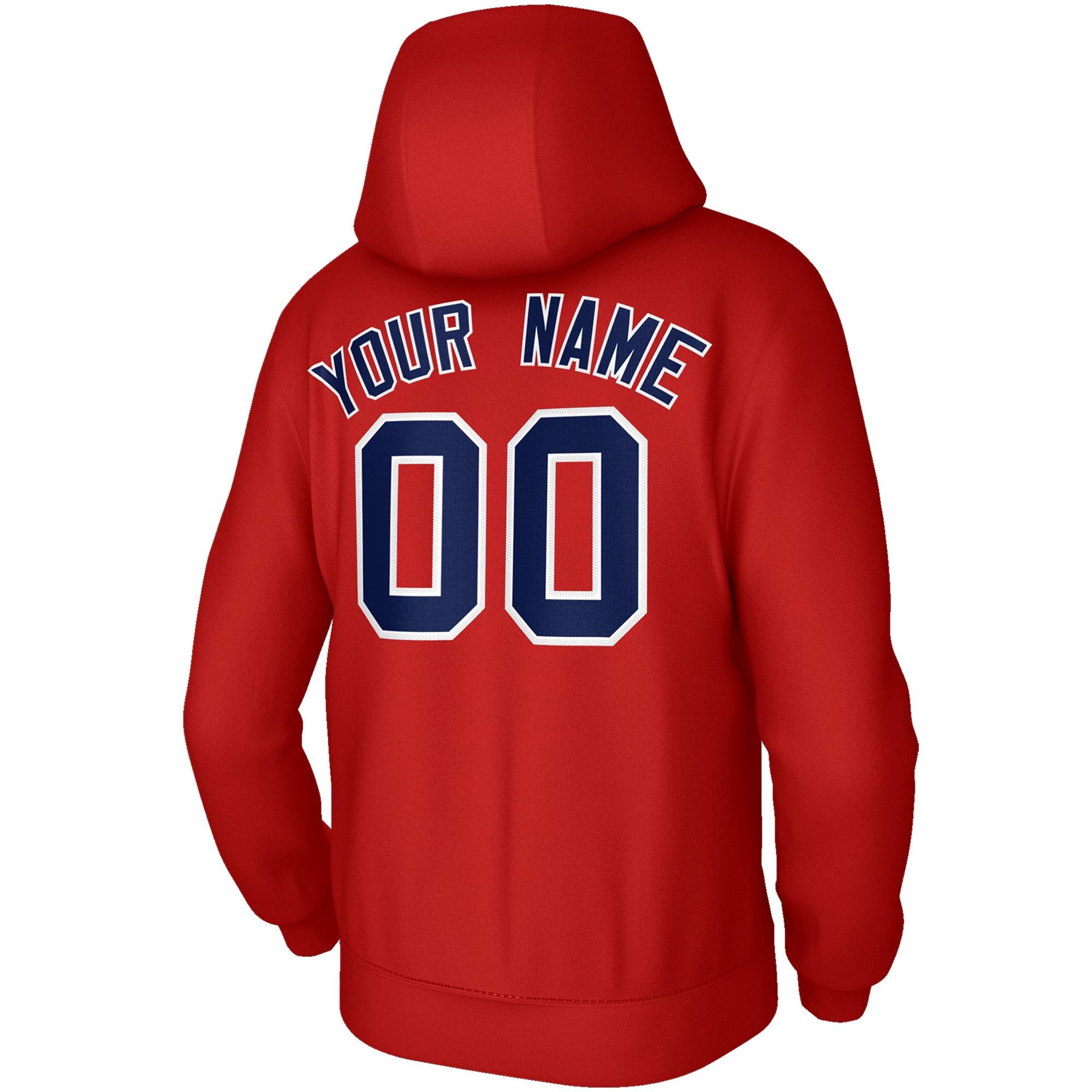 Custom Stitched Red Navy-White Classic Style Sweatshirt Pullover Hoodie