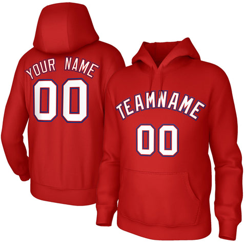 Custom Stitched Red White-Royal Classic Style Sweatshirt Pullover Hoodie