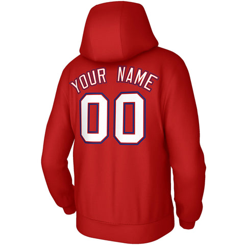 Custom Stitched Red White-Royal Classic Style Sweatshirt Pullover Hoodie