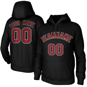 Custom Stitched Black Cardinal-Old Gold Classic Style Hoodie Training Uniform