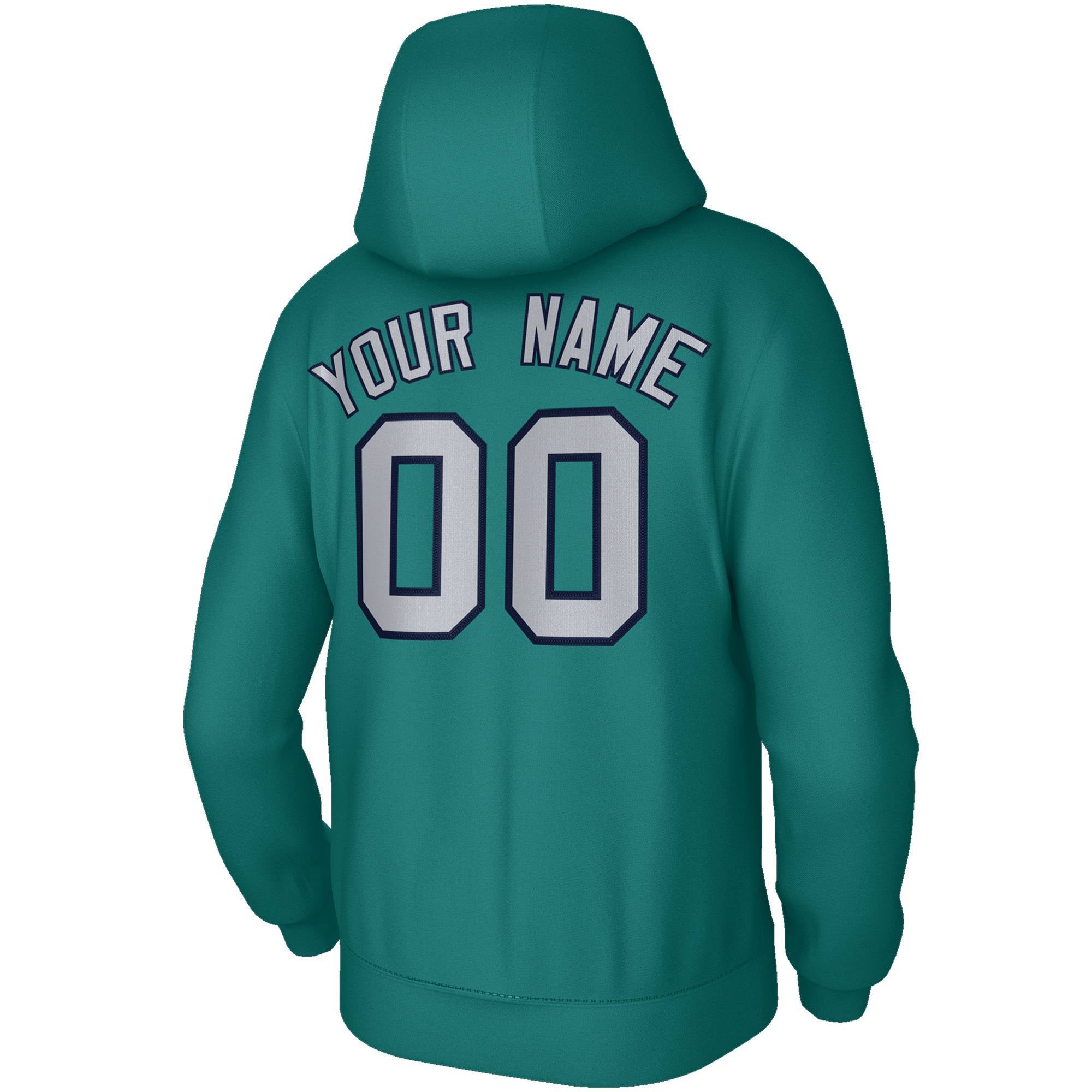 Custom Stitched Aqua Gray-Navy Classic Style Hoodie Training Uniform