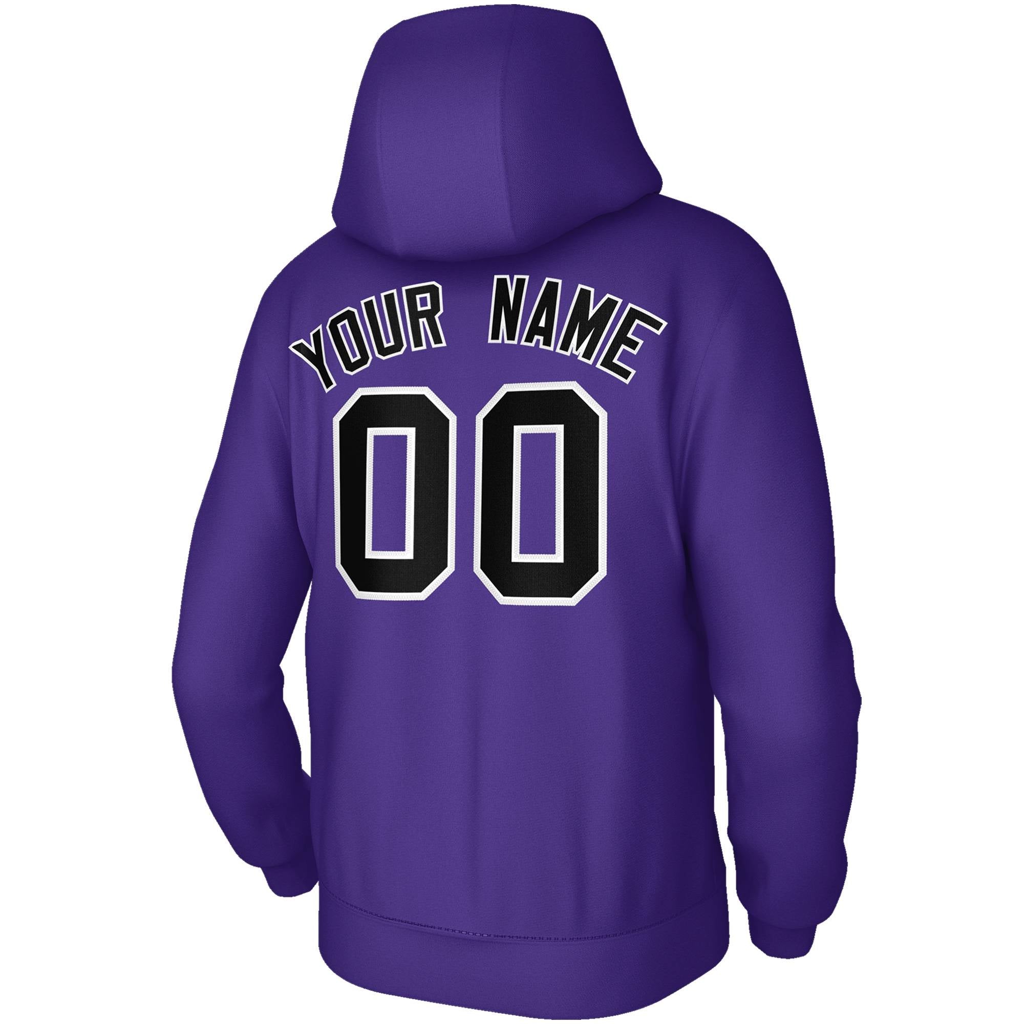 Custom Stitched Purple White Black Classic Style Hoodie Training Uniform