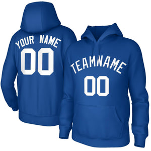 Custom Stitched Royal White Classic Style Hoodie Training Uniform