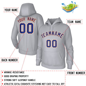 Custom Stitched Gray Purple Orange Classic Style Hoodie Training Uniform