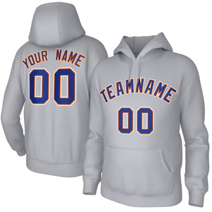 Custom Stitched Gray Purple Orange Classic Style Hoodie Training Uniform