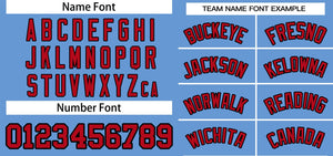 Custom Light Blue Red-White Classic Style Personalized Authentic Pullover Baseball Jersey