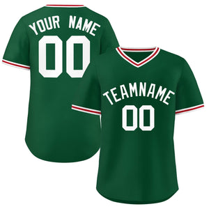 Maillot de baseball à pull authentique personnalisé de style classique vert personnalisé