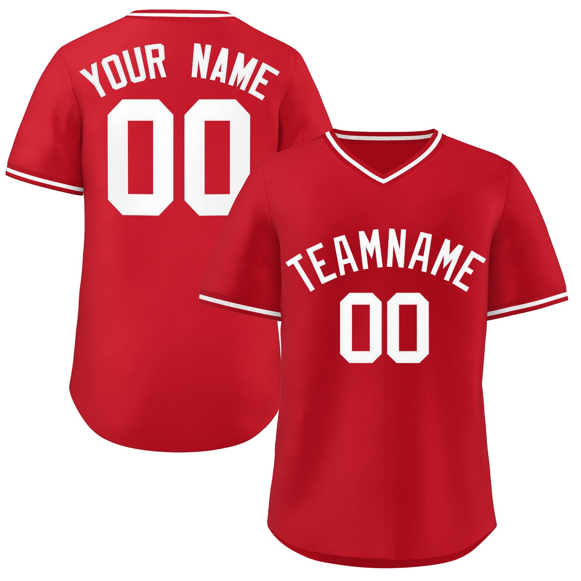 Maillot de baseball à pull authentique personnalisé de style classique rouge personnalisé