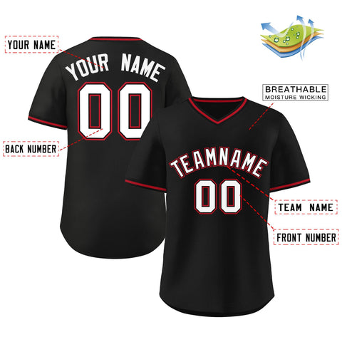 Custom Black Classic Style Personalized Authentic Pullover Baseball Jersey