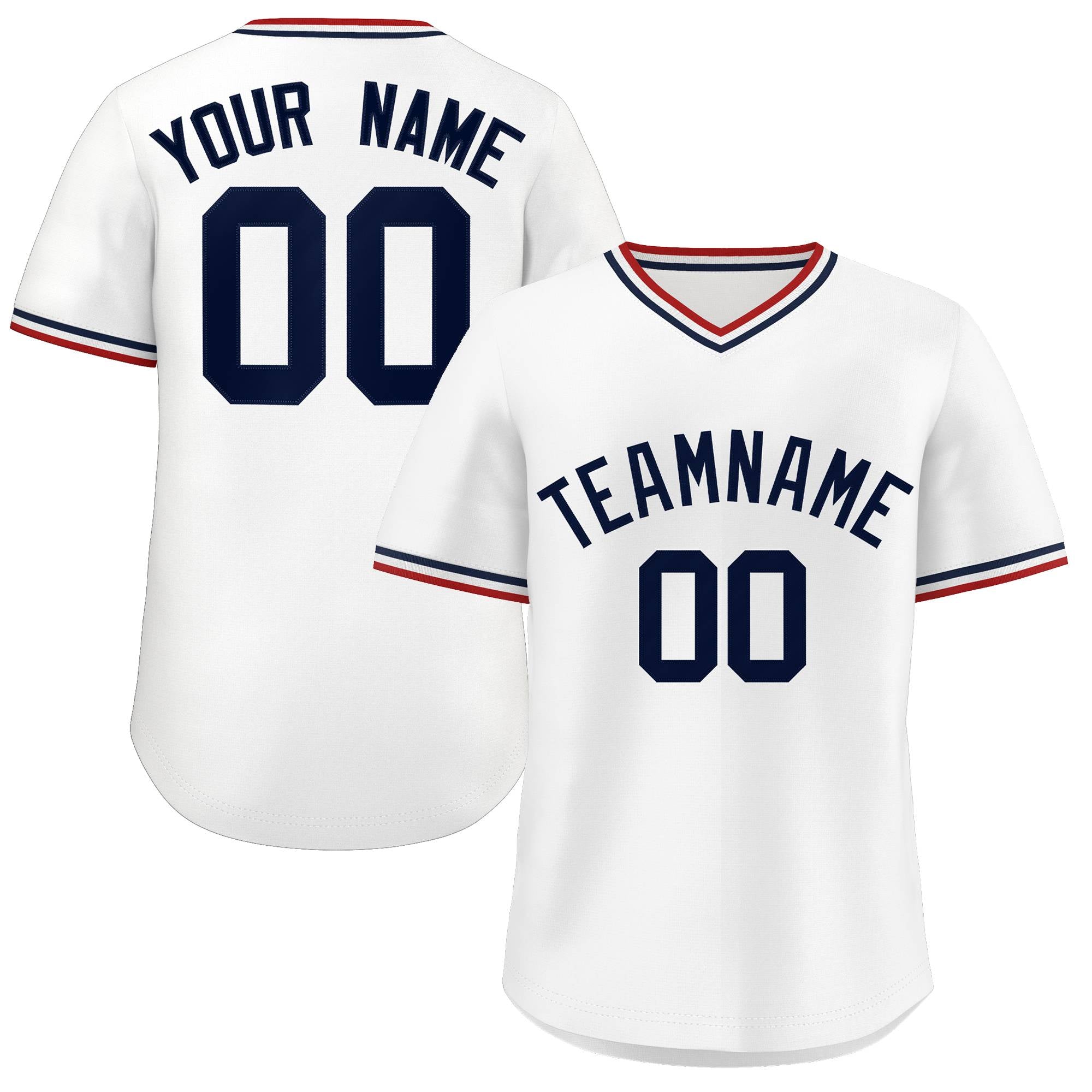 Custom White Classic Style Personalized Authentic Pullover Baseball Jersey