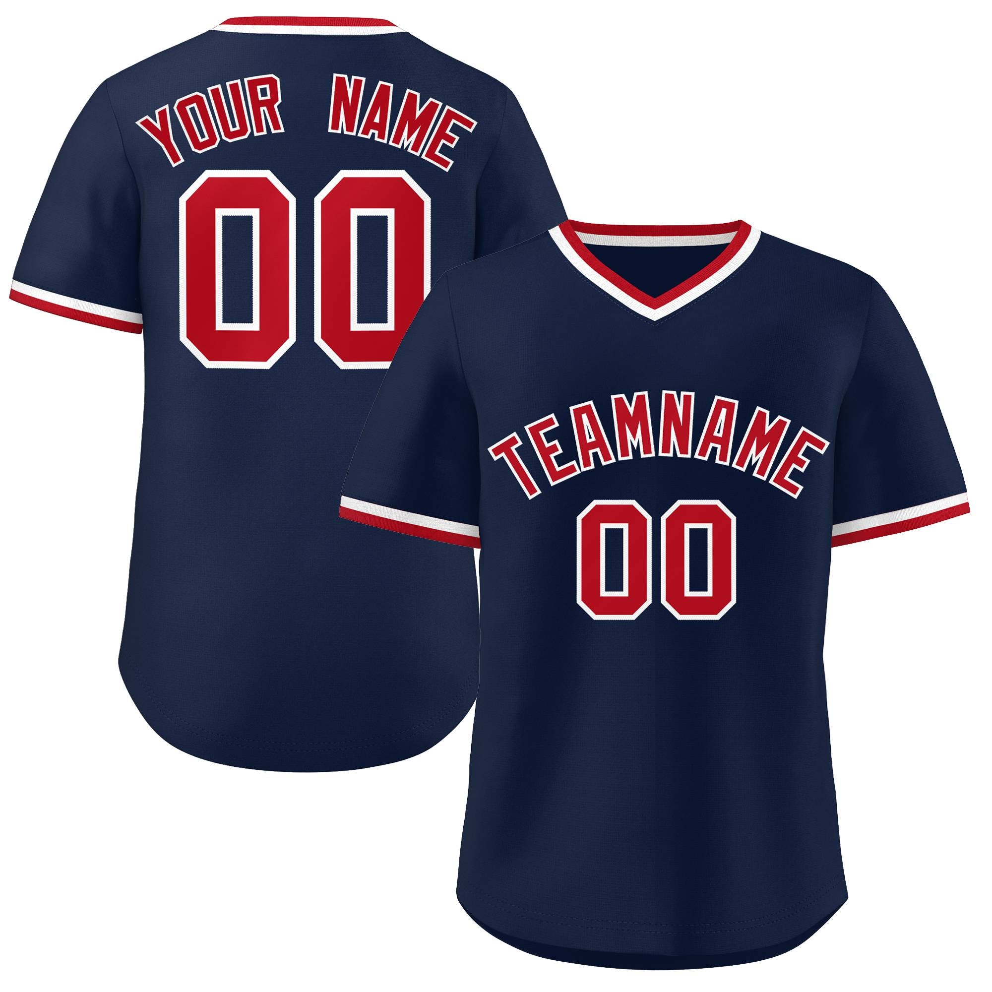 Maillot de baseball personnalisé authentique de style classique bleu marine