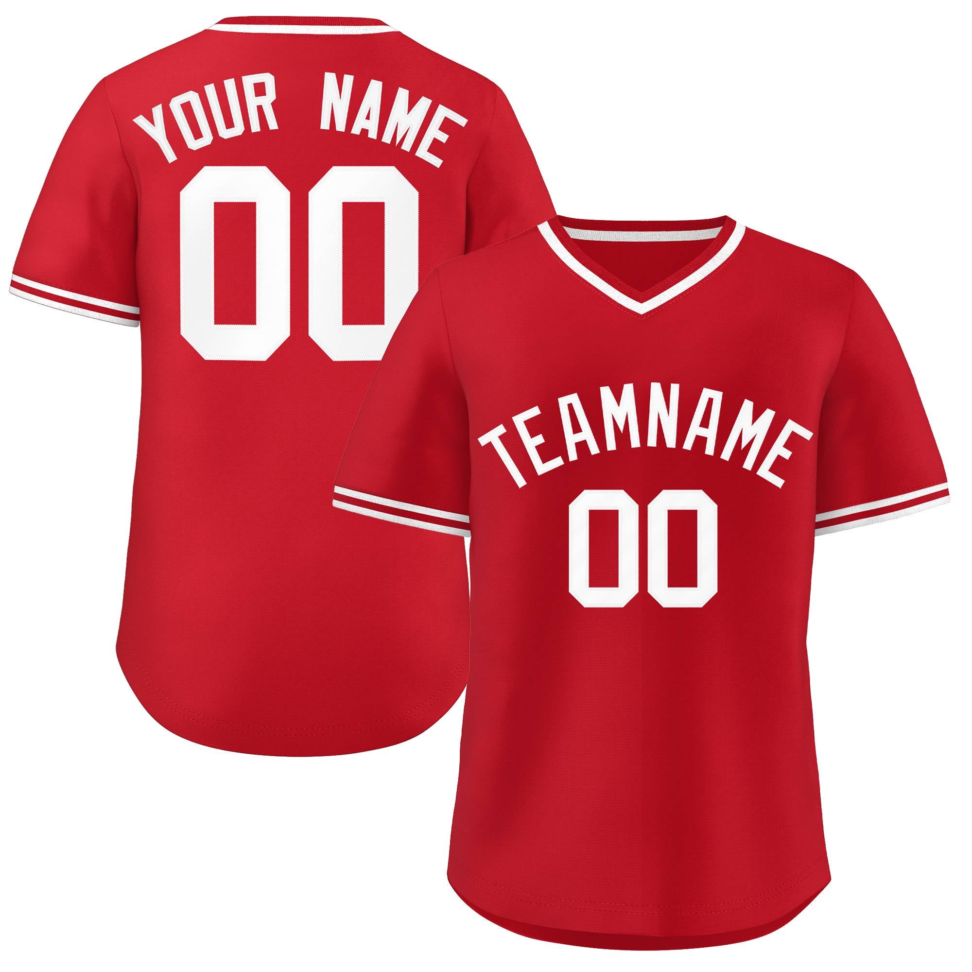 Maillot de baseball personnalisé, pull authentique, personnalisé, blanc, rouge, style classique