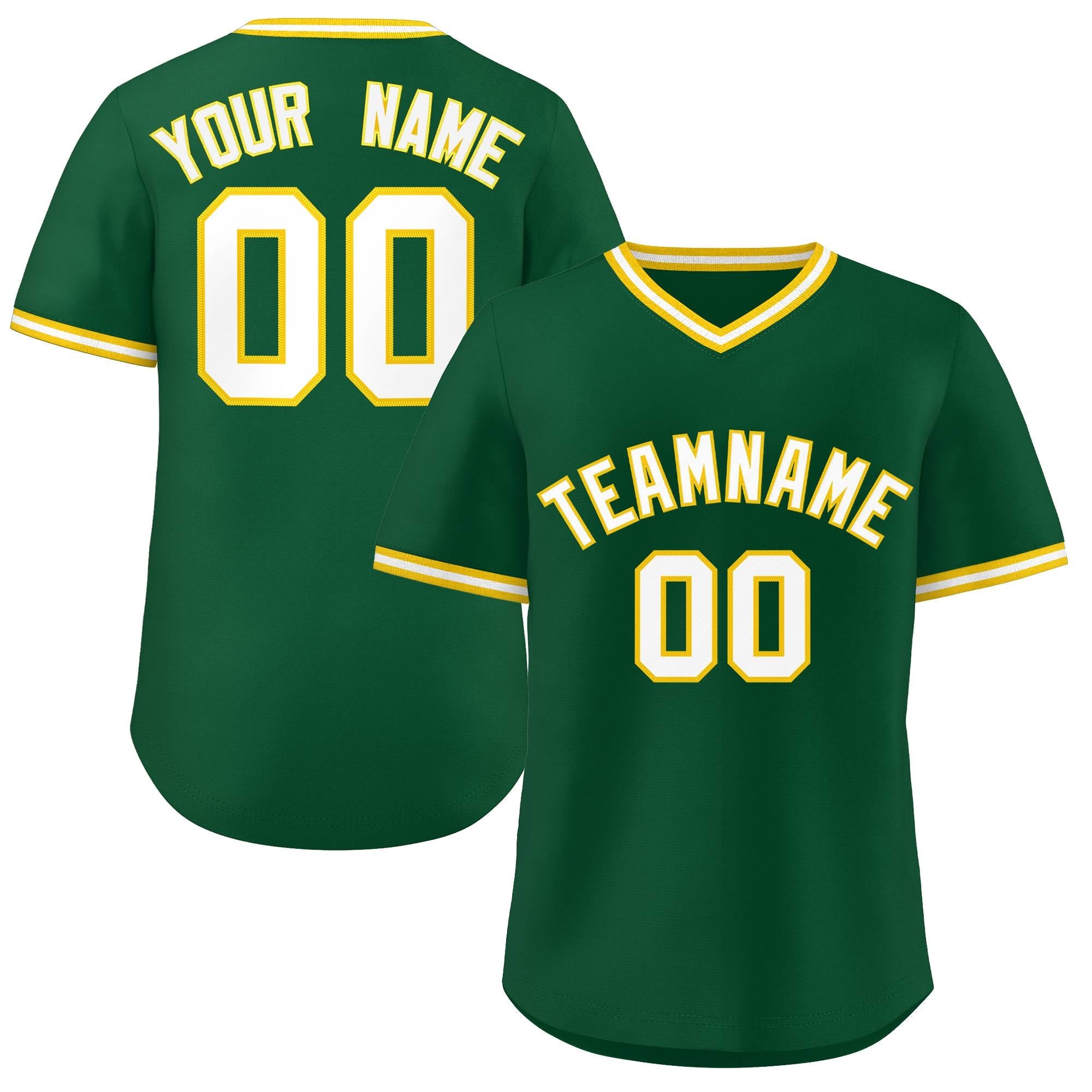 Maillot de baseball personnalisé, style classique, vert et blanc, pull authentique personnalisé