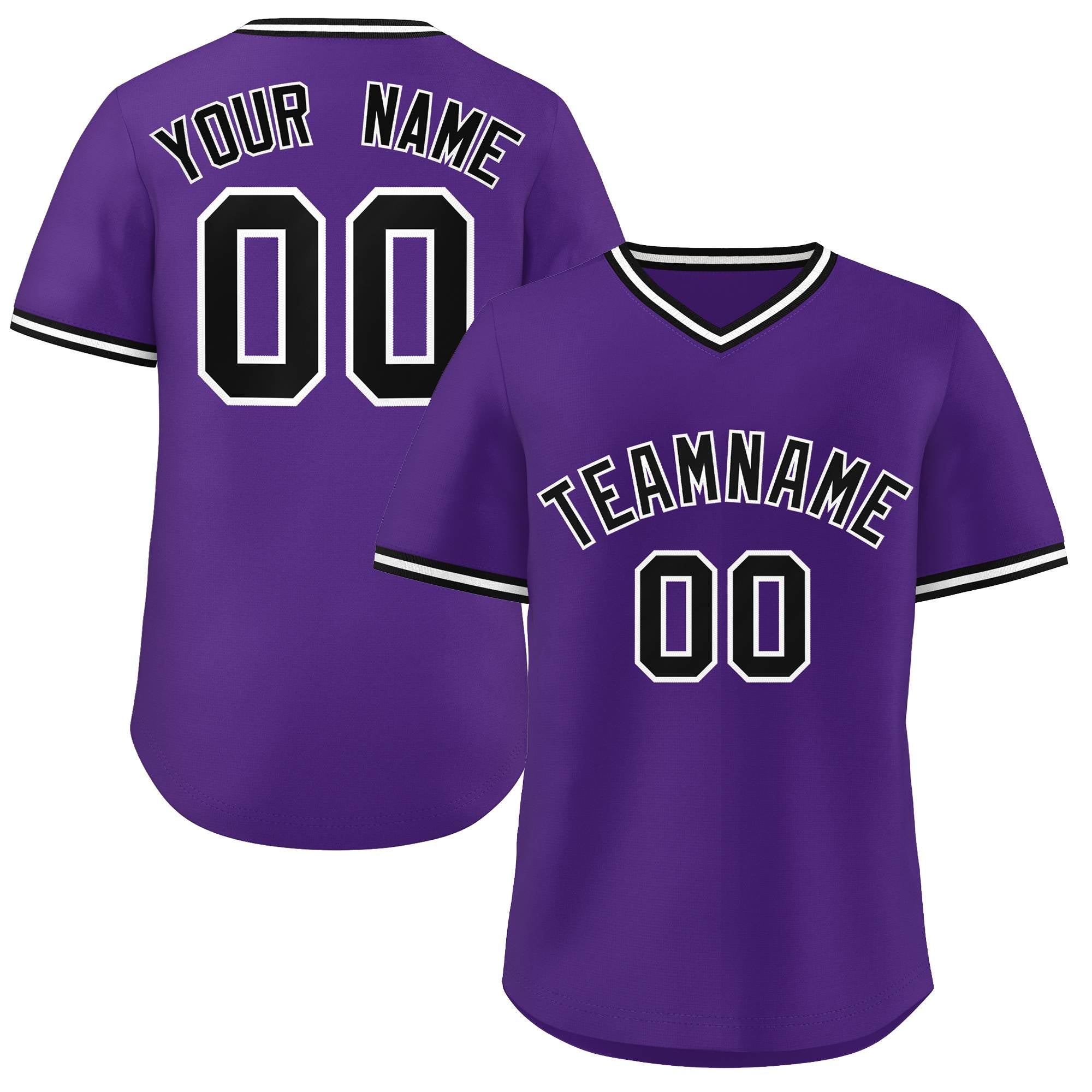 Maillot de baseball personnalisé authentique de style classique violet personnalisé